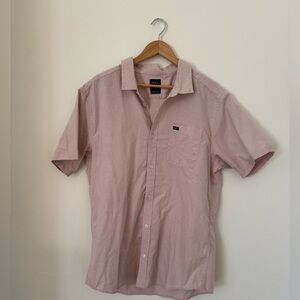 Men’s Pink RVCA button up shirt. XL Slim
